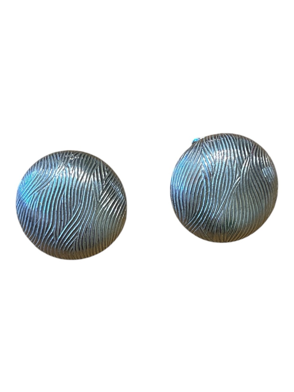 Vintage Coro Silver Textured Metallic Clip-On Earrings